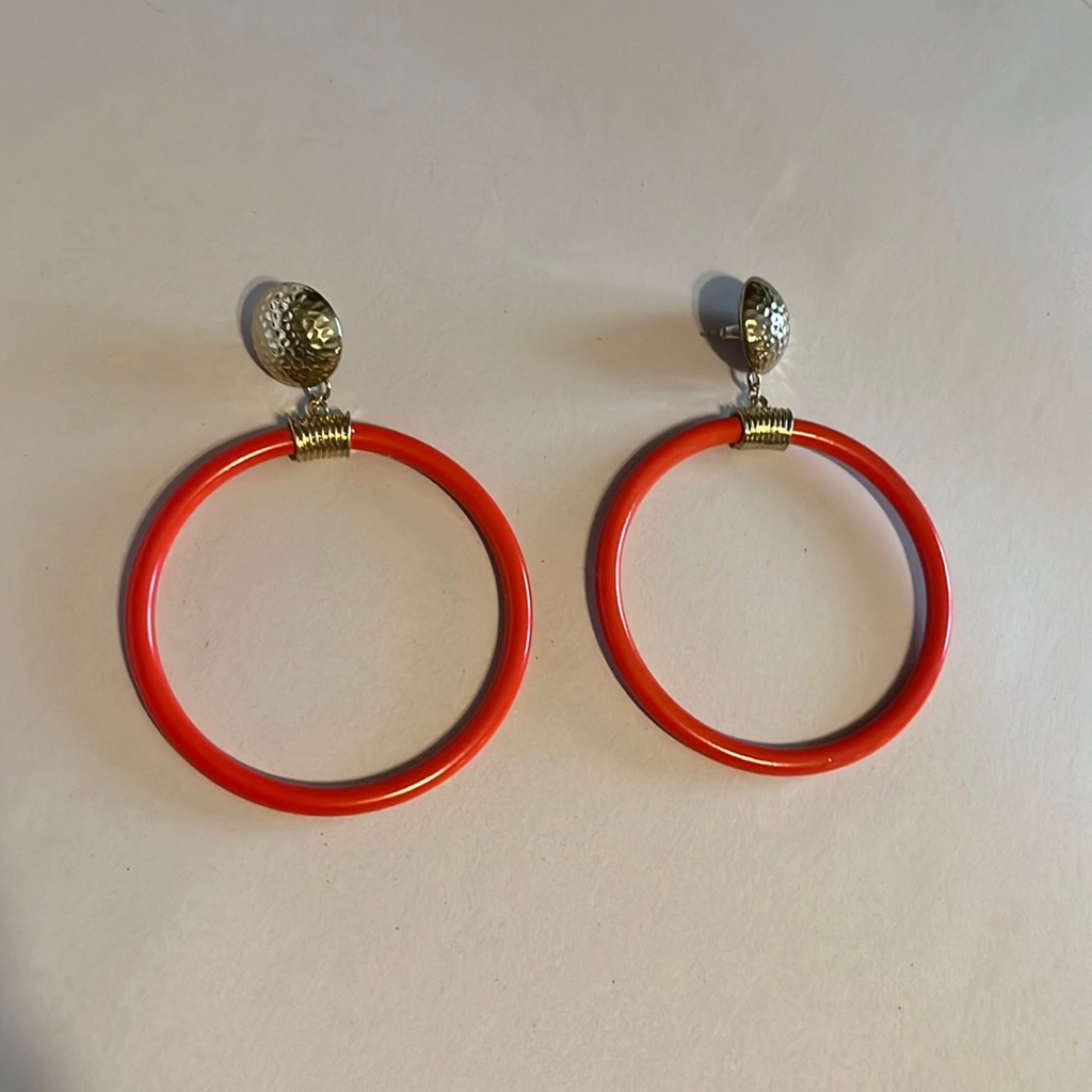 Orange Hoop Earrings (Bebe)